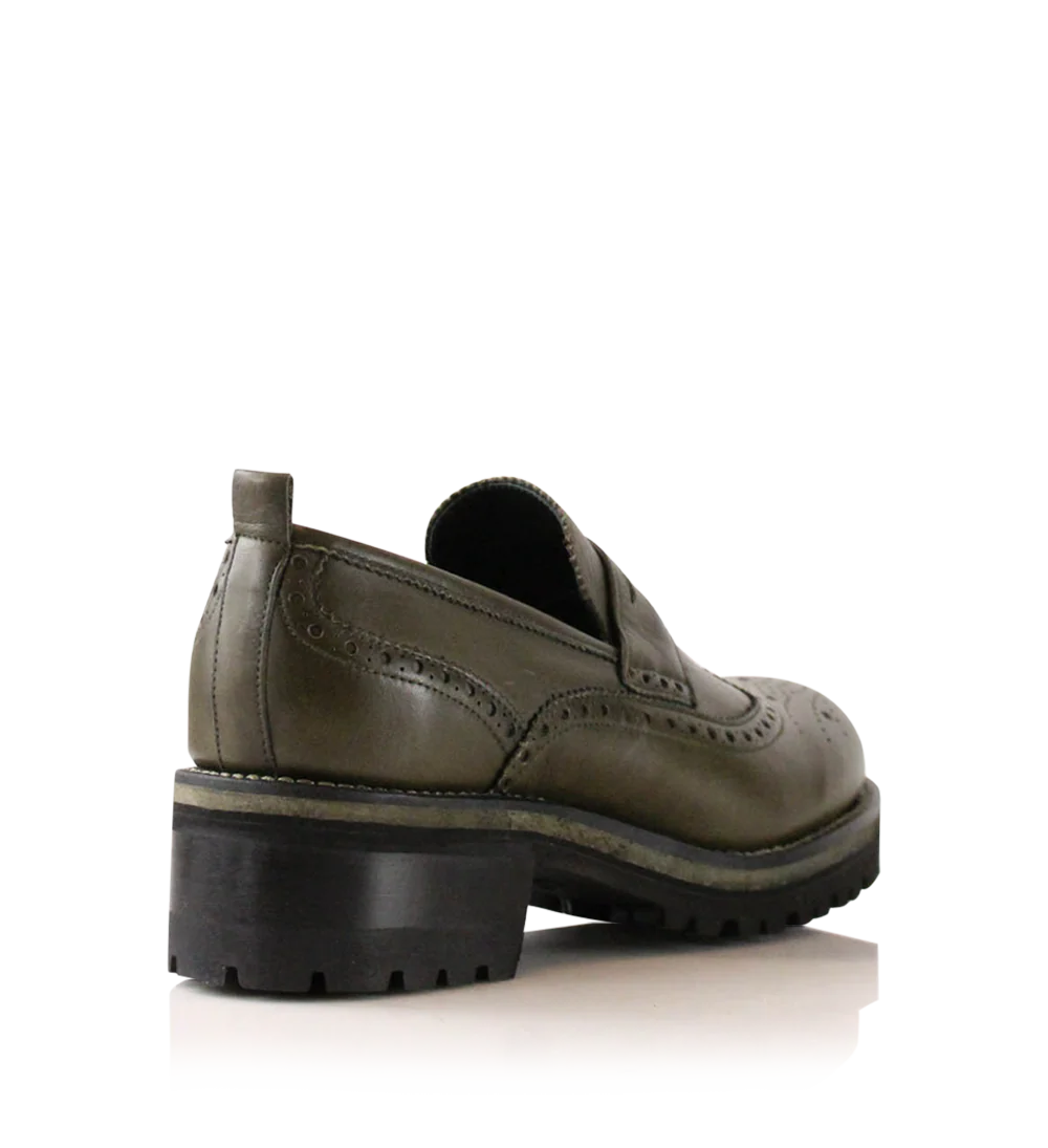 Idun loafers, olive læder - Image 4