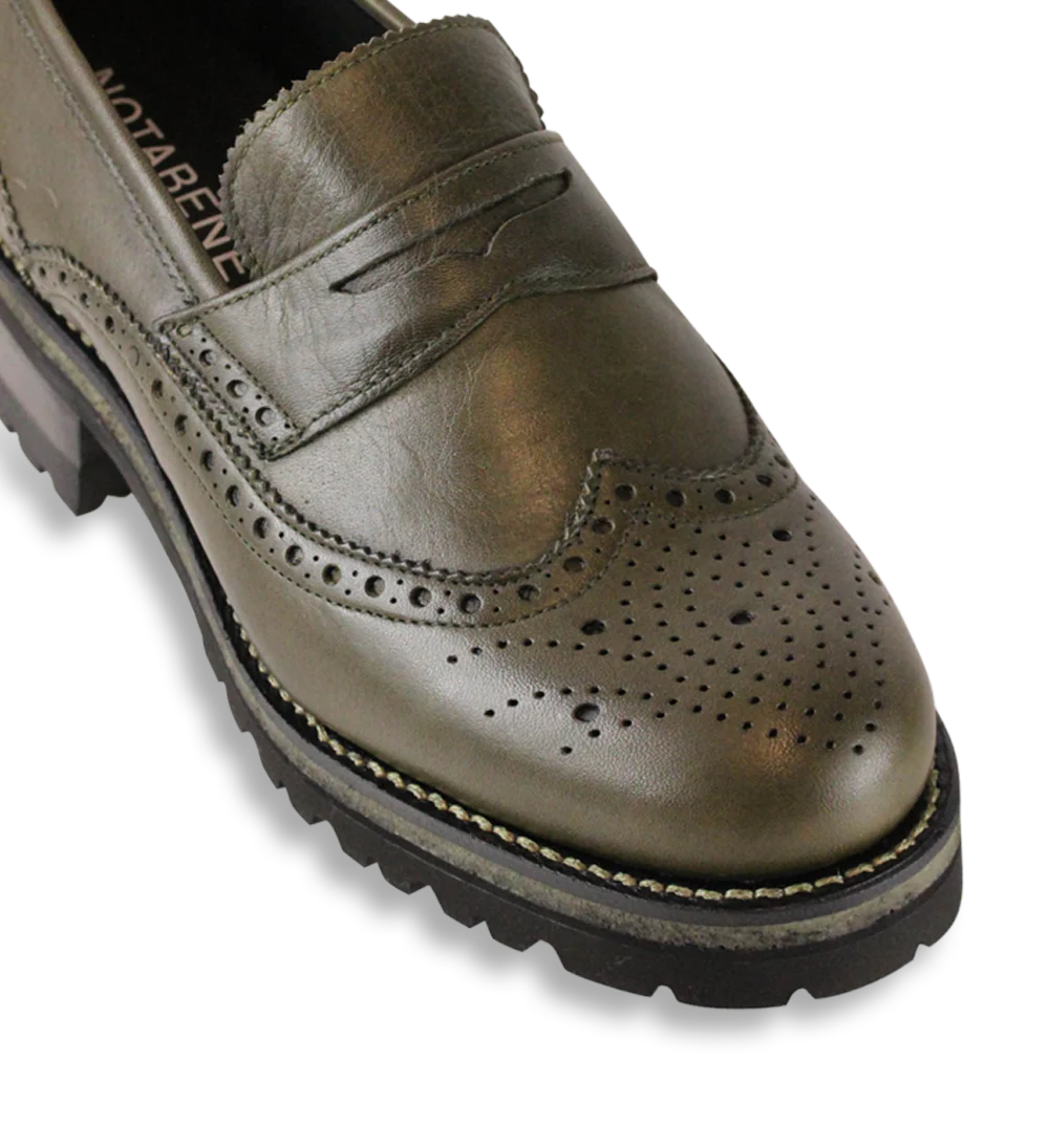 Idun loafers, olive læder - Image 5