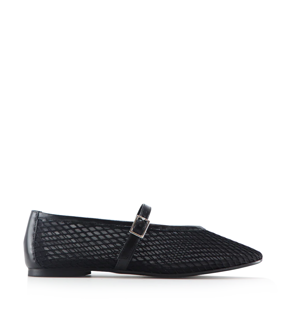 Papillion ballerina, sort mesh