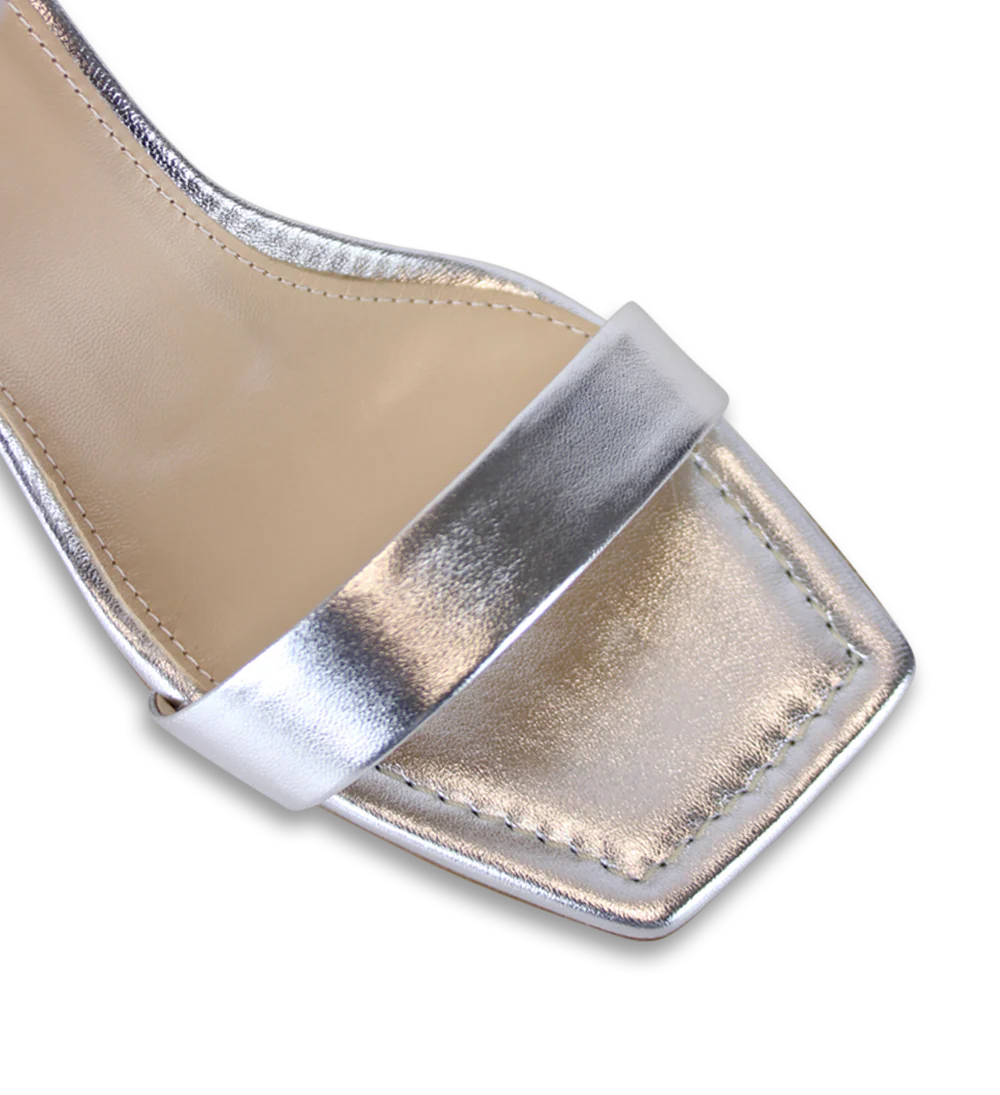 Rina 60 sandaler, sølv læder - Image 7