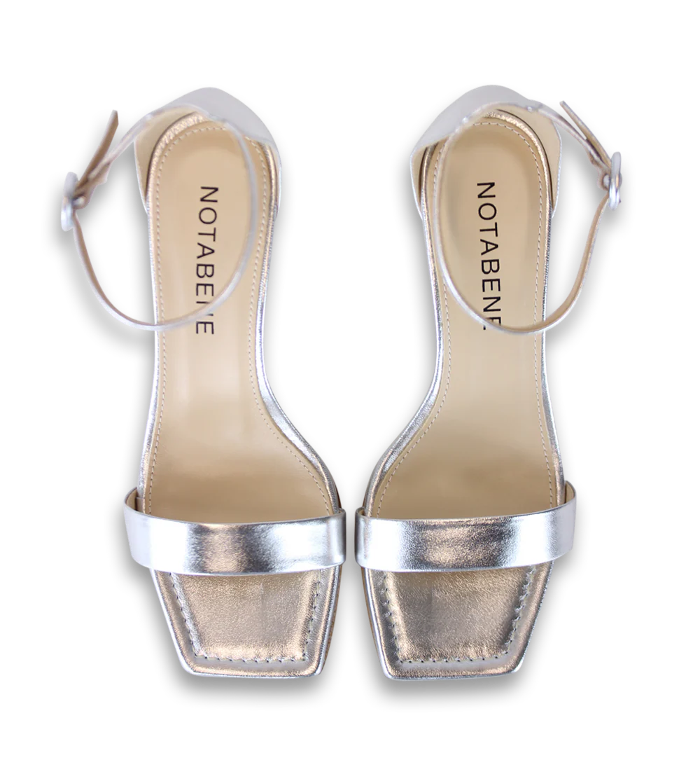 Rina 60 sandaler, sølv læder - Image 9
