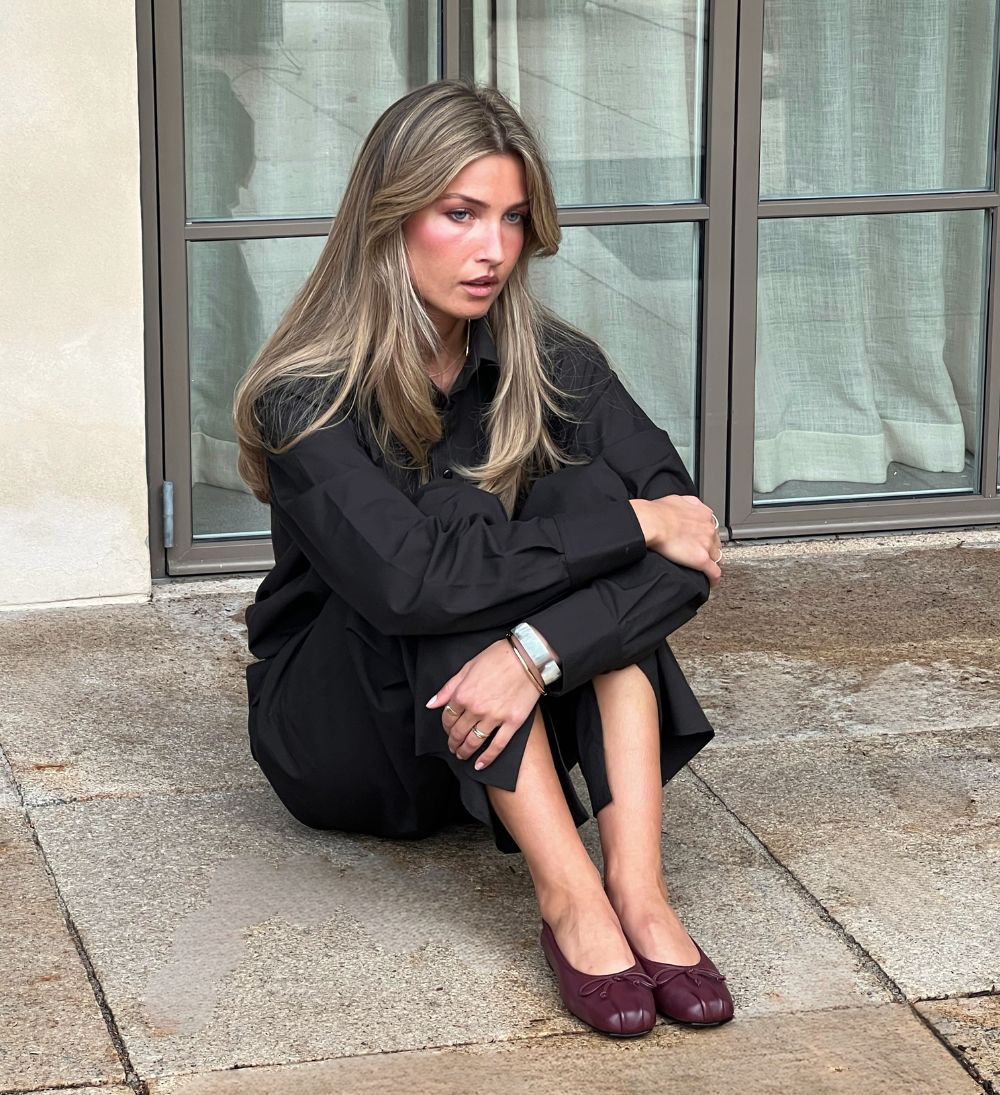 Serena ballerina, bordeaux læder - Image 3