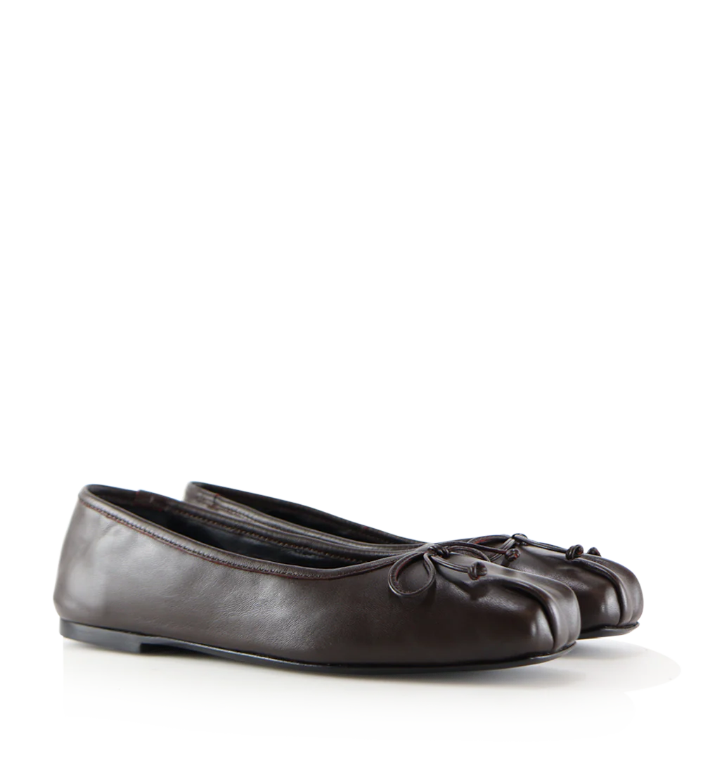 Serena ballerina, mørkebrun læder - Image 3