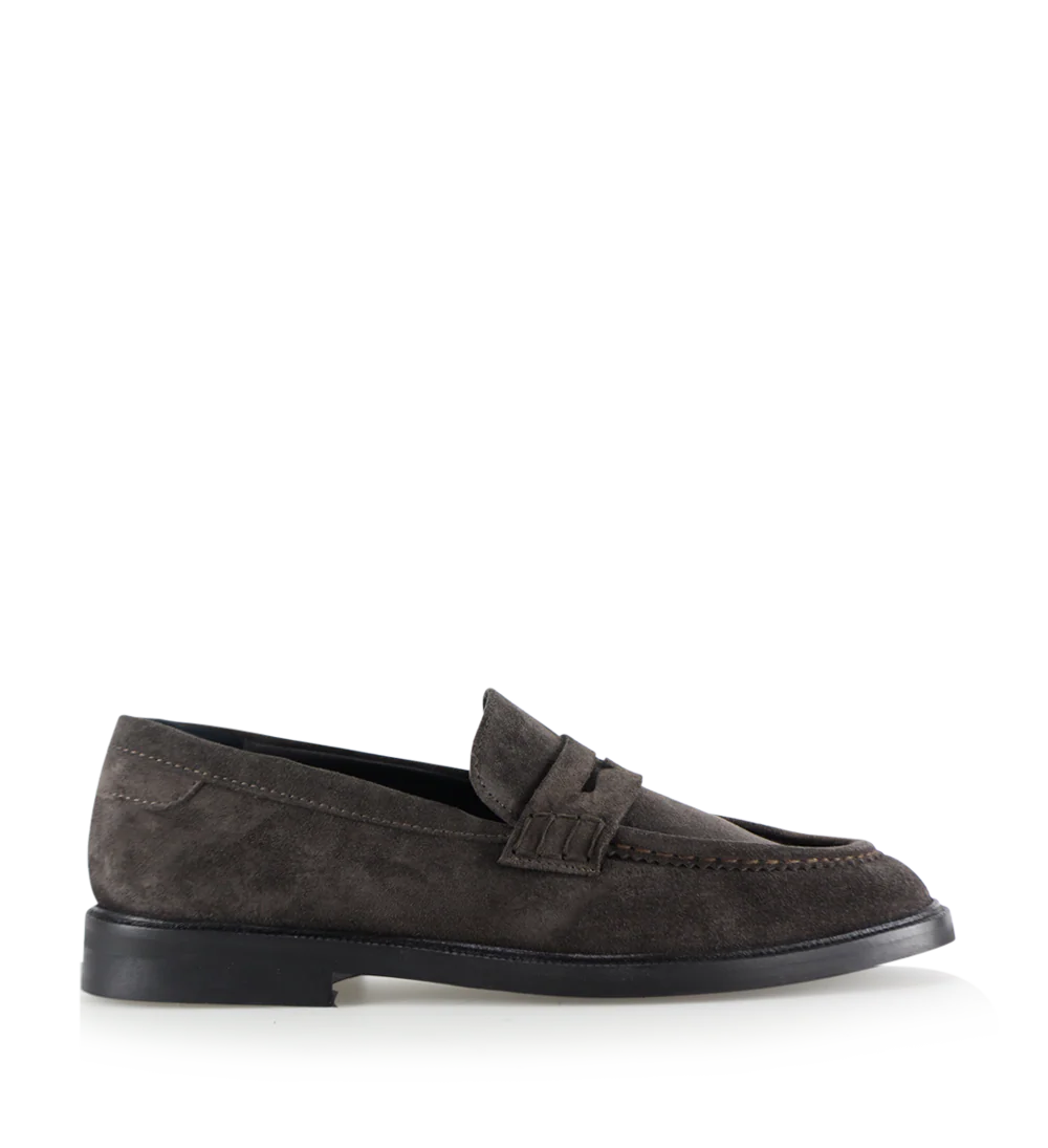 Siena loafers, mørkebrun ruskind