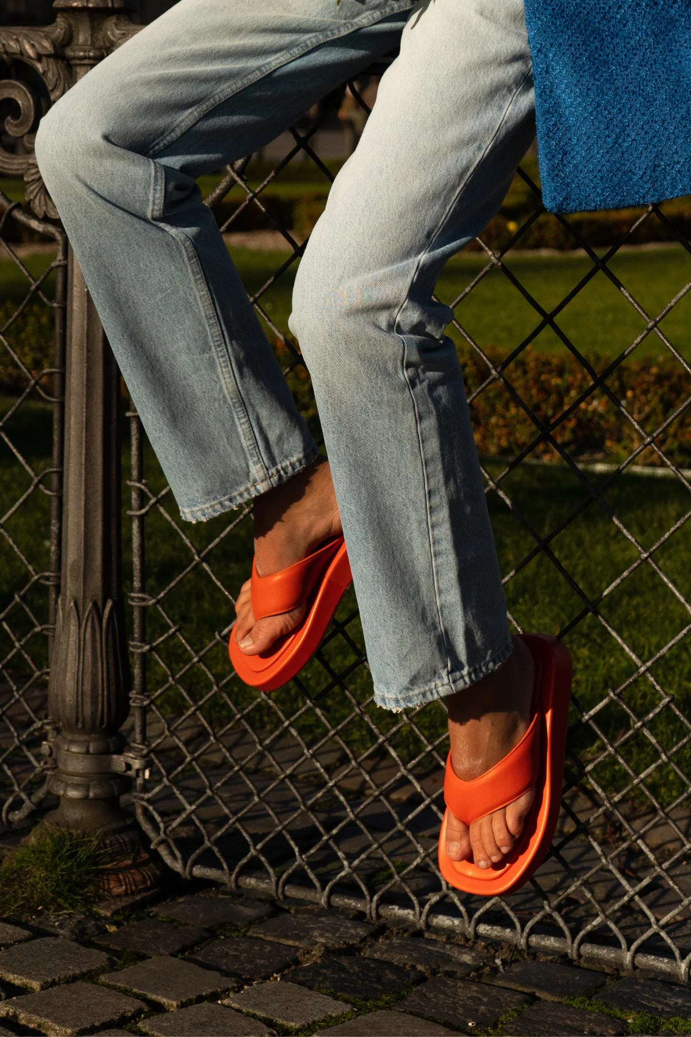 Stina sandaler, orange læder - Image 2