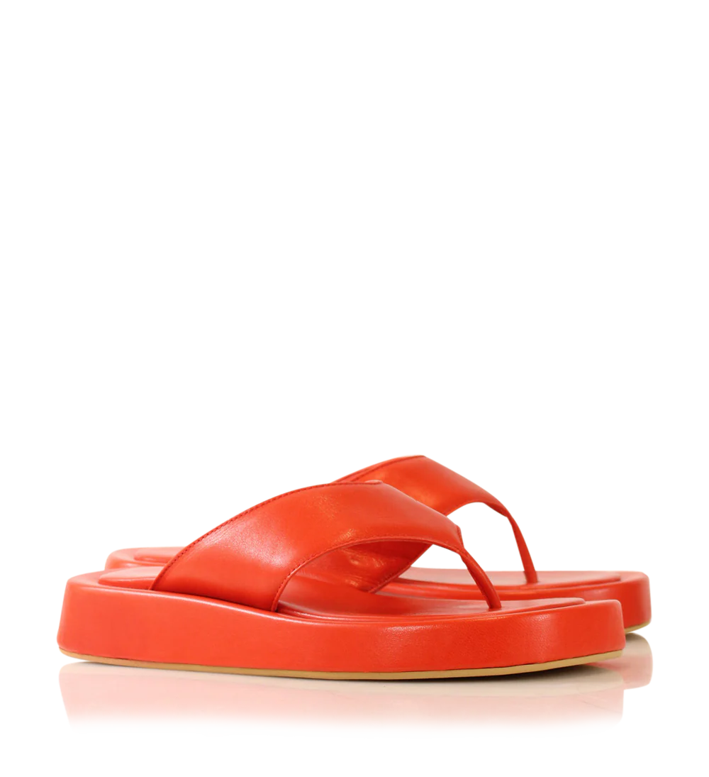 Stina sandaler, orange læder - Image 3