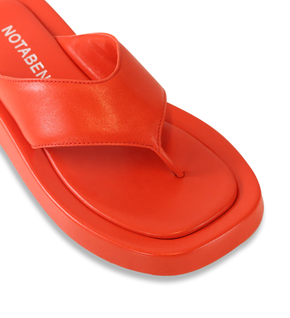 Stina sandaler, orange læder - Image 4