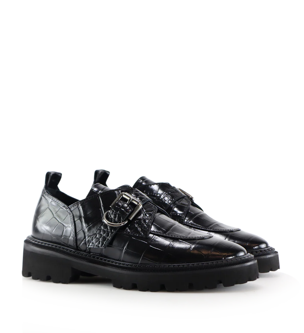 Tecla loafers, sort croco - Image 3