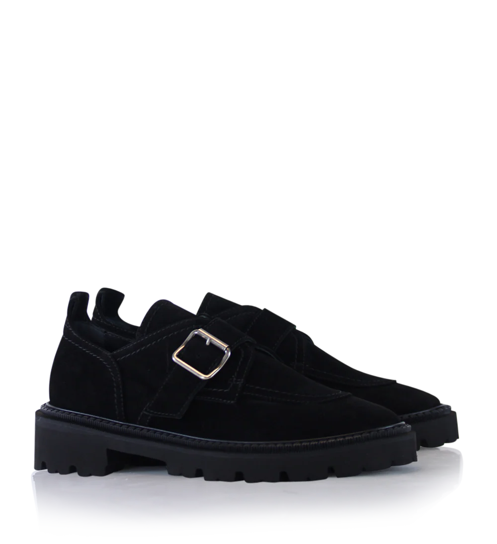 Tenora loafers, sort ruskind - Image 3