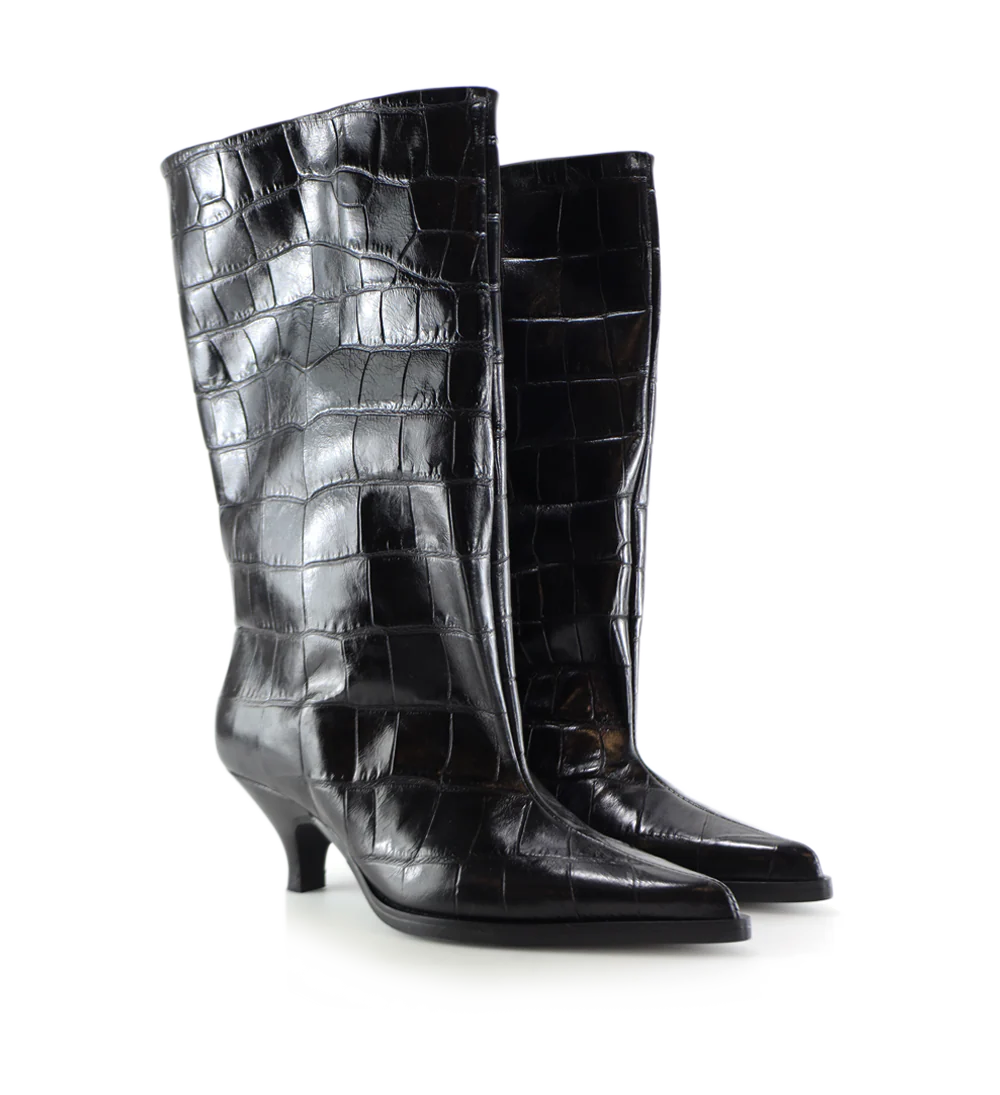 Yovanna 60 støvler, sort croco - Image 4