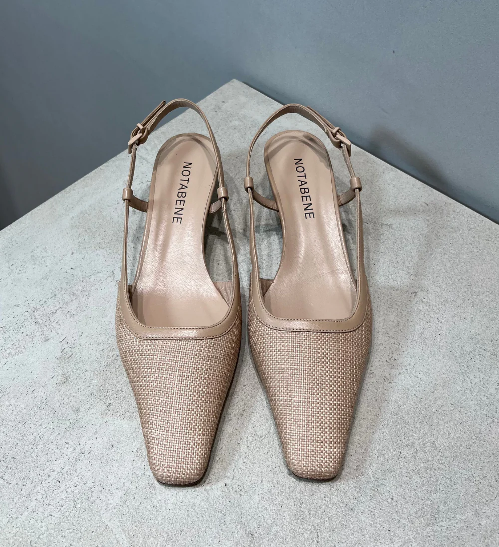 Sample, slingback, nude læder, str. 37 - Image 2