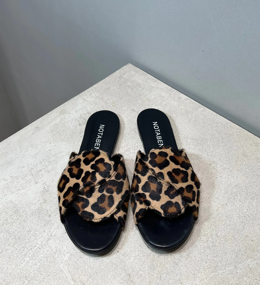 Sample, slippers, sort læder, str. 37 - Image 2